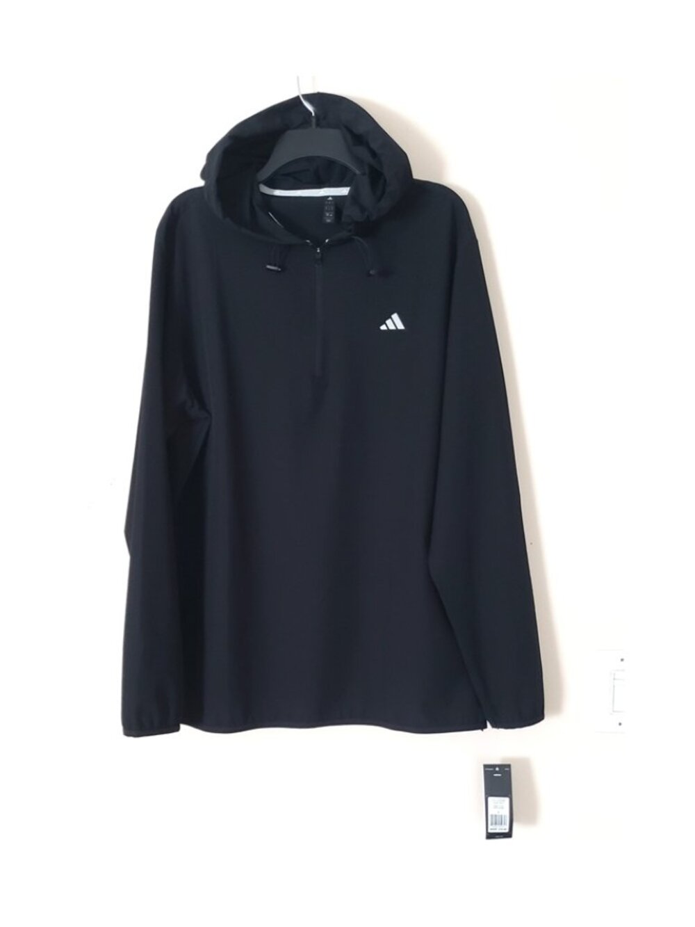 Adidas Mens Size L Hoodie 1/4 Zip Jacket Windbreaker Sweatshirt Athletic Casual